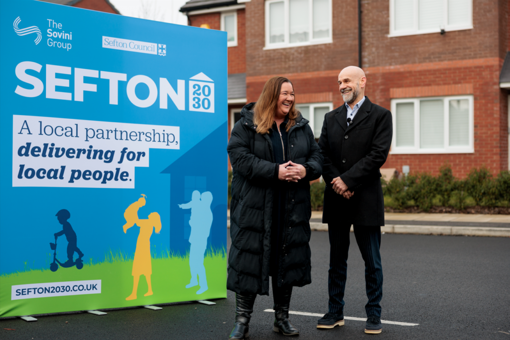 Left to right: Sefton Council Leader Cllr Marion Atkinson and The Sovini Group CEO Roy Williams.